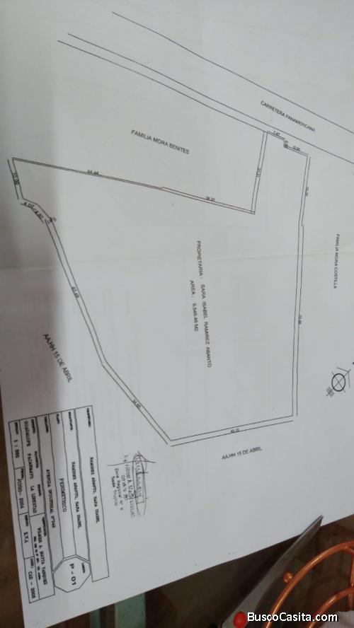 Vendo lote de 6,500 metros cuadrados 