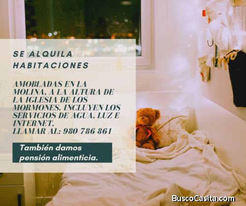 Se alquila habitaciones a estudiantes y personas solteras.