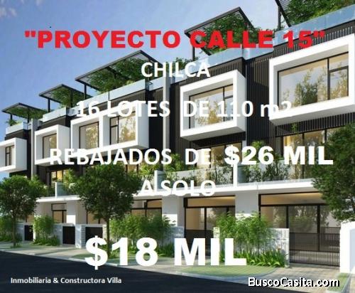 LOTES DE 110 m2 A 113 m2 EN SUPER OFERTA POR PRE VENTA EN MODERNA ZONA DE CHILCA