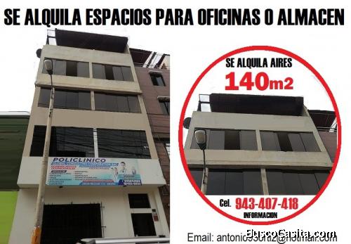 Alquiler de oficinas o ambiente para almacén