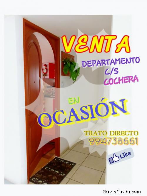 VENDO DEPARTAMENTO C/S COCHERA EN COND. 