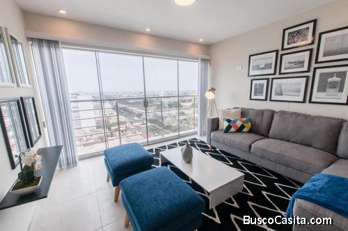 DEPARTAMENTO AMOBLADO + COCHERA – 12AVO PISO – URB. SAN ANDRES I ETAPA