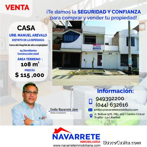 CASA 2 PISOS – URB. MANUEL AREVALO 2DA ETAPA