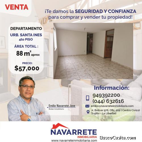 DEPARTAMENTO 4TO PISO – URB. SANTA INES