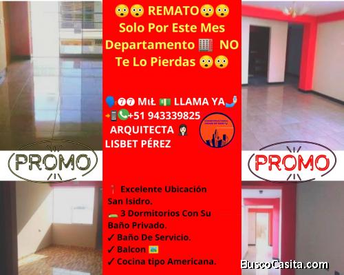 VENDO AMPLIO DEPARTAMENTO 3° PISO EN LA URB. SAN ISIDRO 