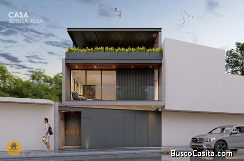 En construcción hermosa casa moderna  