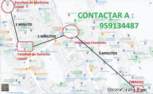 VENTA DE TERRENO EN LA MOLINA A 5 MINUTOS DEL OVALO LOS CONDORES