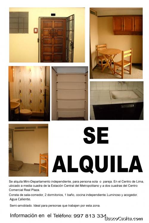 SE ALQUILA MINI-DEPARTAMENTO EN CENTRO DE LIMA - REAL PLAZA