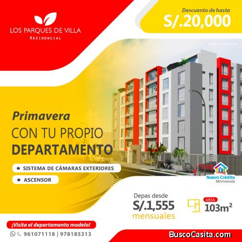 VENTA DE DEPARTAMENTOS LOS PARQUE DE VILLA  CHICLAYO
