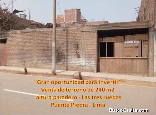 VENDO TERRENO DE 200 m2, en PUENTE PIEDRA - LIMA