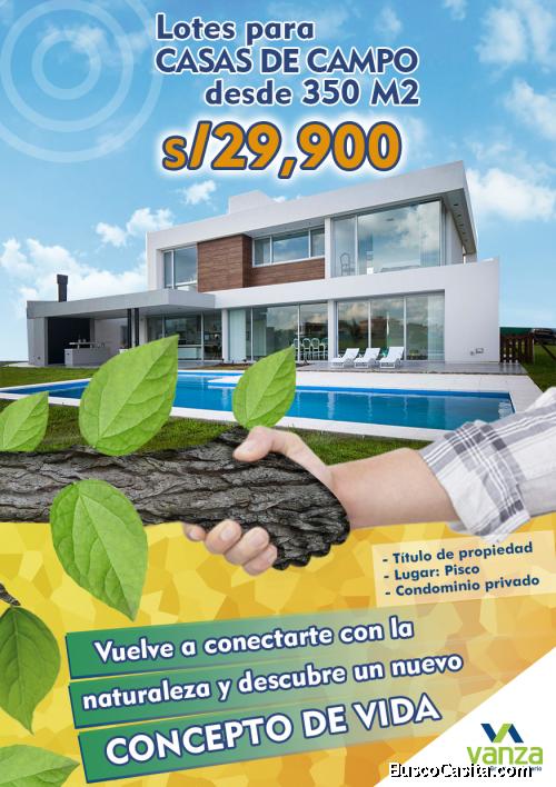 SE VENDE LOTES EN EL SUR SAN CLEMENTE, PISCO, CHINCHA, CAÑETE,NAZCA