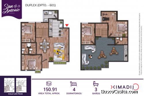 DUPLEX ECONOMICO DE 4 DORM EN SURCO