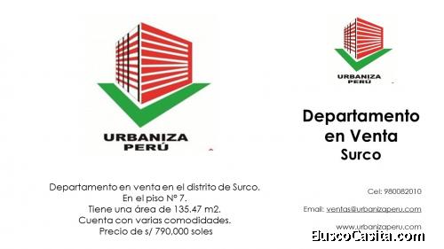 Vendo departamento en el distrito de Surco