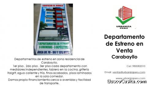 Departamento en estreno en zona residencial de Carabayllo