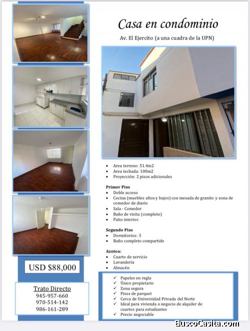 Venta de casa en condiminio