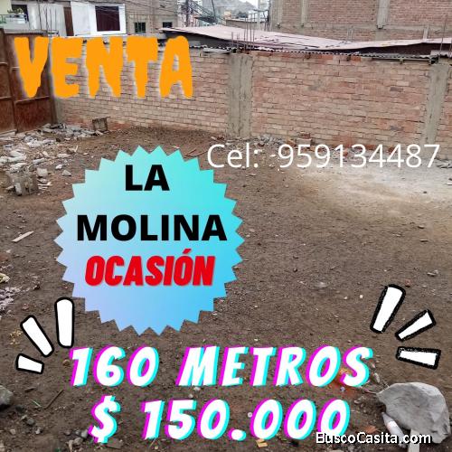 SE VENDE TERRENO EN LA MOLINA TITULO SUNARP REMATE 160 METROS