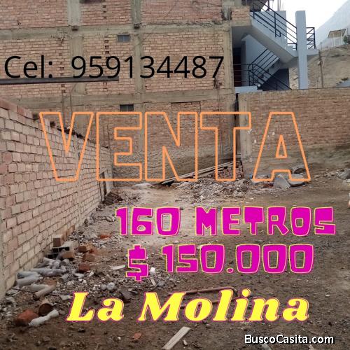 OCASION DE TERRENO EN VENTA LA MOLINA 150 MIL USD 160 METROS