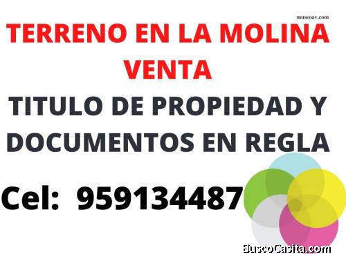 TERRENO EN VENTA LA MOLINA REFERENCIA LOMAS DE LA MOLINA 160M
