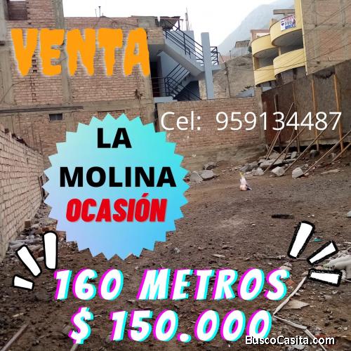LA MOLINA TERRENO VENTA 160 metros Cooperativa Hijos de Constructores documentos al dia