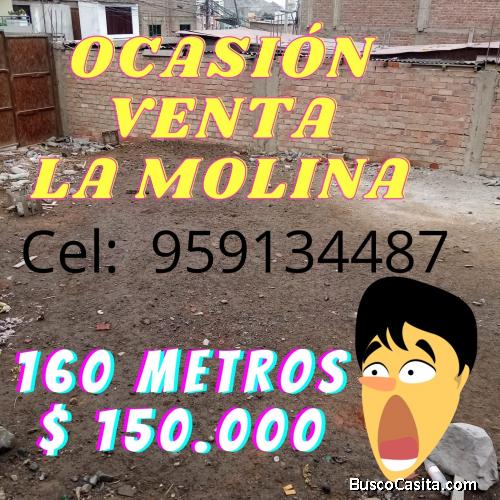 VENTA DE TERRENO EN LA MOLINA OCASION 160 METROS CERCA A USMP