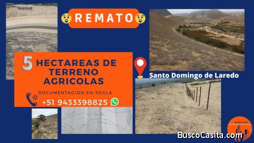 Remato 5 Hectáreas de Terreno Agrícolas  Documentación en Regla , Con Municipalidad con dos años 