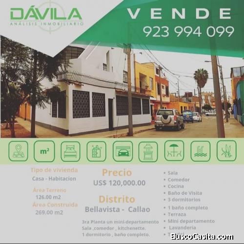 VENTA DE CASA EN BELLAVISTA CALLAO
