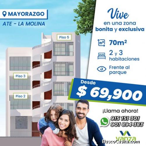 SE VENDE DEPARTAMENTO EN MAYORAZGO,ATE VITARTE,SANTA ANITA,