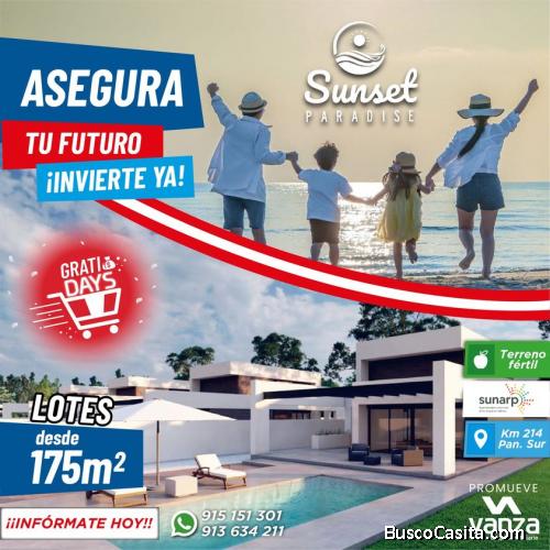 SE VENDE LOTES DE PLAYA Y CAMPO AL SUR,PISCO,CAÑETE,ICA