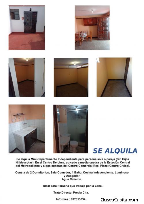 Se alquila MINI-DEPARTAMENTO en Centro de Lima - Real Plaza
