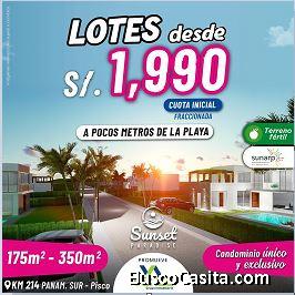 SE VENDE LOTES DE PLAYA Y CAMPO AL SUR DE PISCO, ICA,CAÑETE