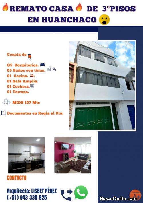  REMATO CASA DE  3PISOS HUANCHACO #trujillo