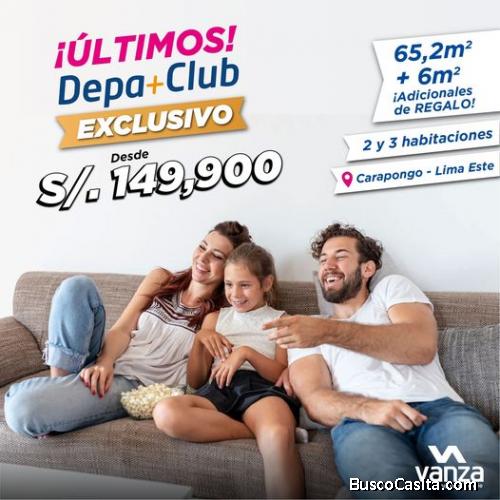SE VENDE DEPARTAMENTOS EN CARAPONGO, SANTA CLARA, VITARTE