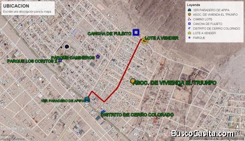 VENTA DE TERRENO 150 M2 , CERRO COLORADO TODO SANEADO