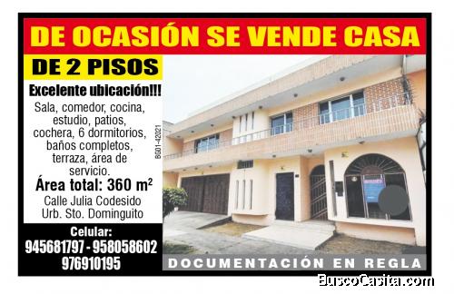 DE OCASIÓN SE VENDE CASA DE 2 PISOS