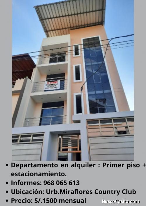 ALQUILER DE DEPARTAMENTO MIRAFLORES COUNTRY CLUB - CASTILLA - PIURA