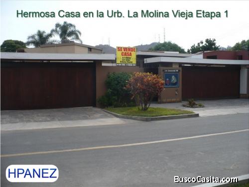 LOS JACARANDAS 146.URB. LA MOLINA VIEJA ETAPA1. VENDO CASA AT=1000M2 AC=478M2 CERCA CINEPLANET Y +