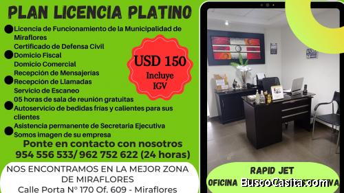 Alquiler Oficina Virtual con Licencia de Funcionamiento