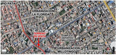TERRENO EN VENTA 120M2, EN ALEJANDRO O. DEUSTUA, EL TAMBO, HUANCAYO
