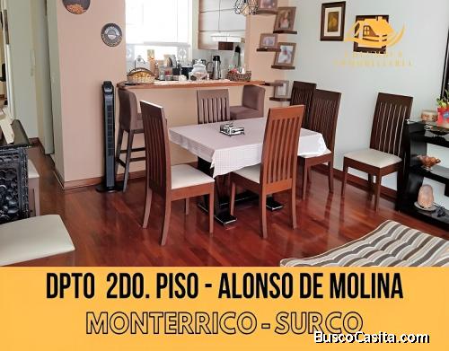 Surco Monterrico Alonso de Molina - Venta Departamento 2do. Piso 3dorm + 1cochera