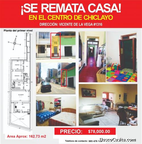 Remato casa en el centro de Chiclayo