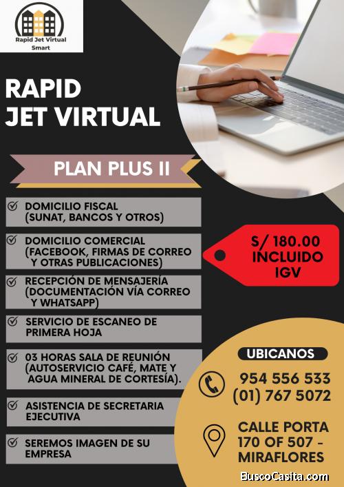 ALQUILER OFICINA VIRTUAL ADMINISTRATIVA- MIRAFLORES