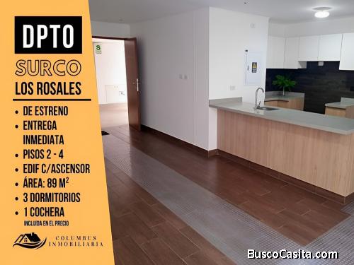 Surco LOS ROSALES - Venta Departamento 3dorm + 1cochera (incluida) DE ESTRENO y Entrega Inmediata