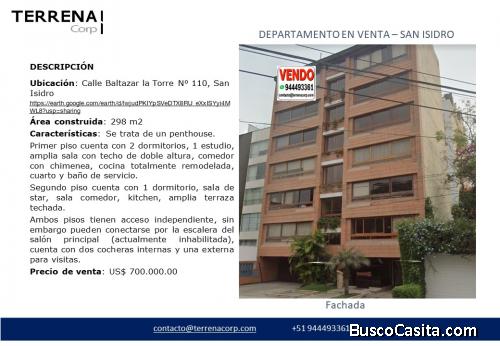 DEPARTAMENTO PENTHOUSE DUPLEX REMODELADO EN VENTA   