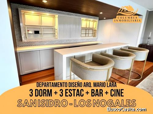 San Isidro - Venta Departamento con Bar y Cine de 3dorm + 3cocheras + Depósito + Ascensor Directo Ce