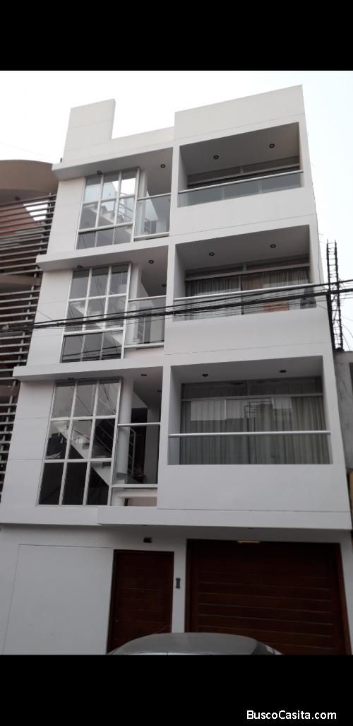 ALQUILO MODERNO MINI DEPARTAMENTO DE ESTRENO DE 38m2 (2do. Piso) URB. SAN GERMAN - S.M.P