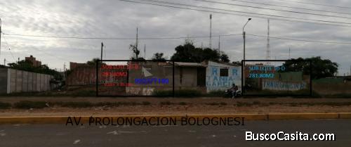 Se vende terreno de 281.80 m2 en prolongacion Bolognesi frente al colegio los ceibos