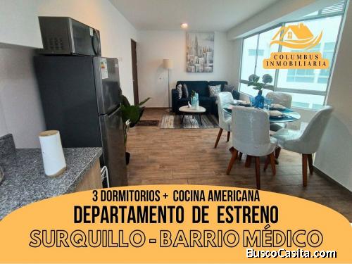 Surquillo BARRIO MÉDICO - Venta Departamento DE ESTRENO de 3dorm Frente a PARQUE