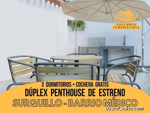 Surquillo BARRIO MÉDICO - Venta Dúplex PENTHOUSE DE ESTRENO de 3dorm + 1cochera GRATIS Frente a Parq