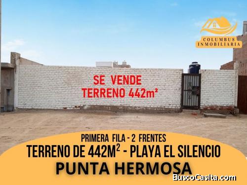 PLAYA EL SILENCIO Punta Hermosa - Terreno de 442m² en 1ra. Fila del Malecón con vista al mar