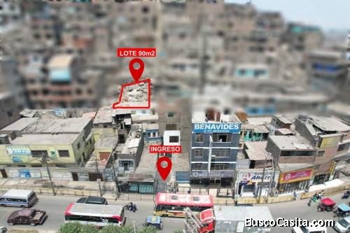 TERRENO DE 90m2 PARA OFICINA FRENTE AL PLAZA VITARTE Y CARRETERA CENTRAL - ATE